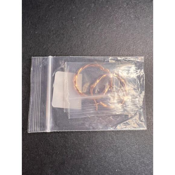 NEW gold over sterling silver twisted hoop earrings - Picture 7 of 9